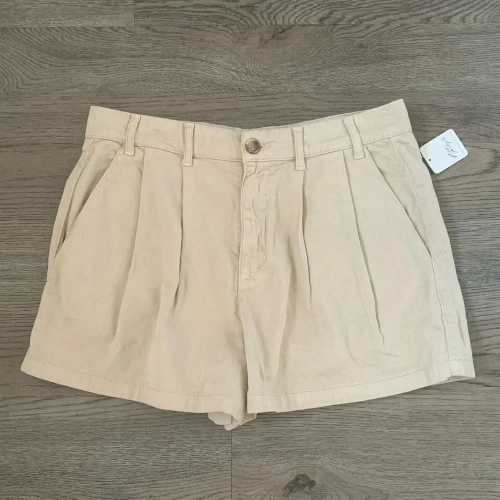 Free People Billie Chino High Waist Shorts Almond Milk Khaki Multi Sizes NWT - Picture 6 of 12